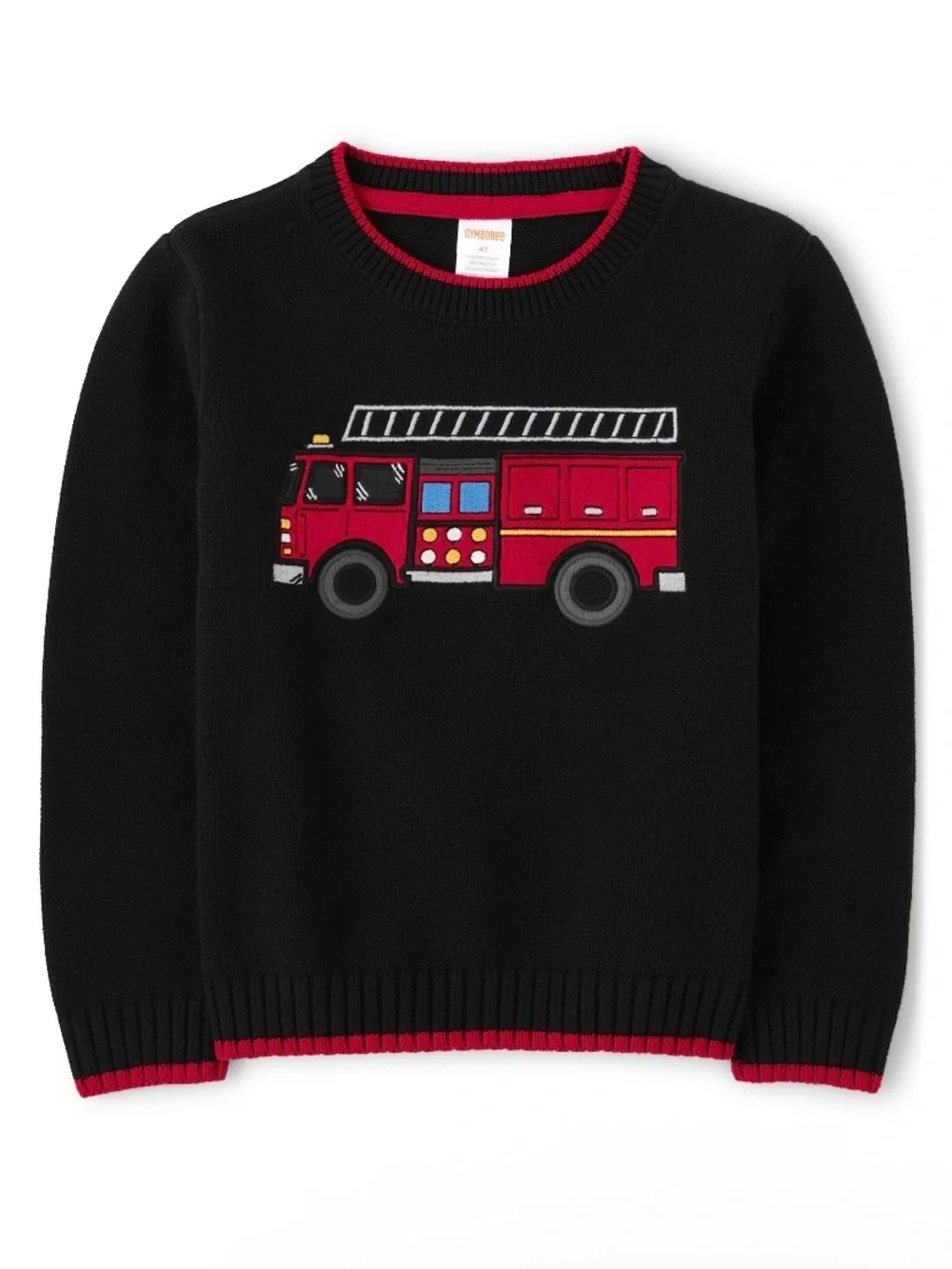 Gymboree Boys ‘Fire Chief’ Black Fire Truck Sweater Size 6